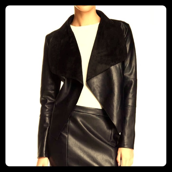 bagatelle Jackets & Blazers - 🆕🖤 BAGATELLE Drape Faux Leather & Suede Jacket